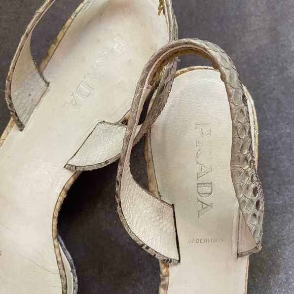 PRADA  gorgeous python sandal 37 1/2 - Picture 10 of 12
